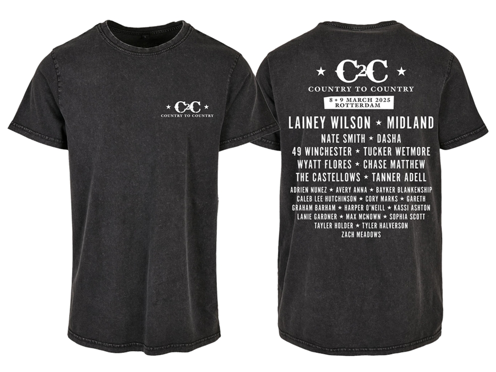 2025 Line-up T-shirt Acid Washed Black